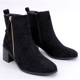 Botas de tacón en ante ecológico, negro 1