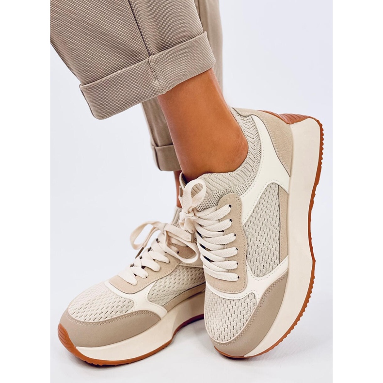 Deportivas calcetín mujer beige 2 Deportivas calcetín mujer beige 2