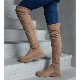 Botas largas marrones con suela plana. marrón 4