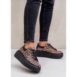 Deportivas Plataforma Piel Leopardo Leopardo Zazoo 3346 Marrón-Negro 2