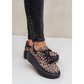 Deportivas Plataforma Piel Leopardo Leopardo Zazoo 3346 Marrón-Negro 5