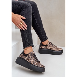 Deportivas Plataforma Piel Leopardo Leopardo Zazoo 3346 Marrón-Negro 7