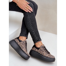 Deportivas Plataforma Piel Leopardo Leopardo Zazoo 3346 Marrón-Negro 8