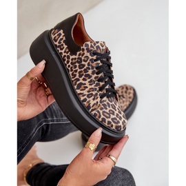 Deportivas Plataforma Piel Leopardo Leopardo Zazoo 3346 Marrón-Negro 9