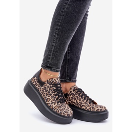 Deportivas Plataforma Piel Leopardo Leopardo Zazoo 3346 Marrón-Negro 1