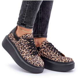 Deportivas Plataforma Piel Leopardo Leopardo Zazoo 3346 Marrón-Negro 10