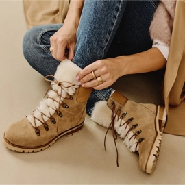 Marco Shoes Botas de Mujer Aisladas con Lana beige 7