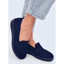 Zapatillas tipo calcetín para mujer, azul marino. 3