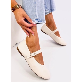 Bailarinas de mujer con tira beige 4