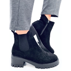 Botas Chelsea de ante negro con tacón alto 3