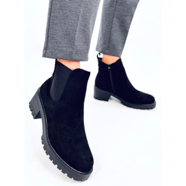 Botas Chelsea de ante negro con tacón alto 5