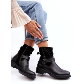 Erynn Botas Planas De Mujer Con Hebilla, Negro 3 Erynn Botas Planas De Mujer Con Hebilla, Negro 3