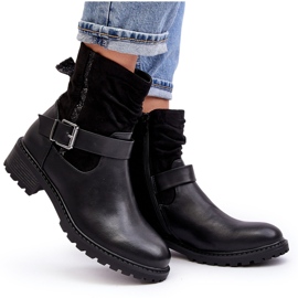 Erynn Botas Planas De Mujer Con Hebilla, Negro 4 Erynn Botas Planas De Mujer Con Hebilla, Negro 4