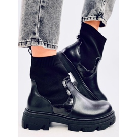 Botas negras con parte superior de calcetín negro 5