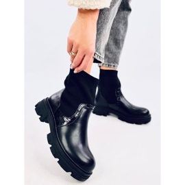 Botas negras con parte superior de calcetín negro 4