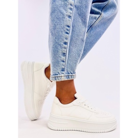 Deportivas mujer plataforma blancas blanco 4