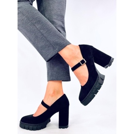 Zapatos de salón con plataforma y correa, negro 2