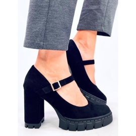 Zapatos de salón con plataforma y correa, negro 5