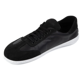WASAK Zapatos de cuero minimalista de hombres descalzos 0742W Negro 4