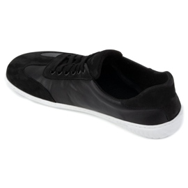 WASAK Zapatos de cuero minimalista de hombres descalzos 0742W Negro 8