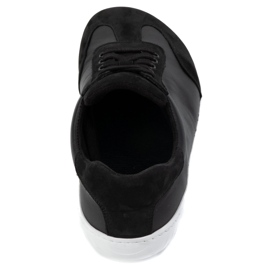 WASAK Zapatos de cuero minimalista de hombres descalzos 0742W Negro 9