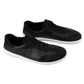 WASAK Zapatos de cuero minimalista de hombres descalzos 0742W Negro 10