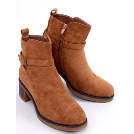 Aretha Botines tacón ancho Camel - Inello marrón 1