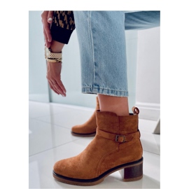 Aretha Botines tacón ancho Camel - Inello marrón 2