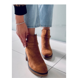 Aretha Botines tacón ancho Camel - Inello marrón 3
