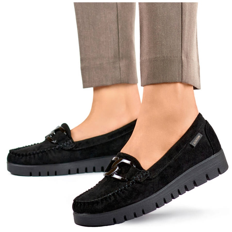 Goodin Mocasines mujer ante negro GD-FL696C-B 1