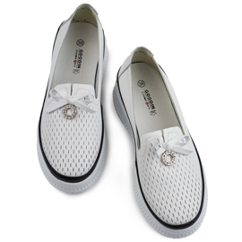 Goodin Zapatos mujer piel calada suela gruesa blanco GD-XF-103W 1