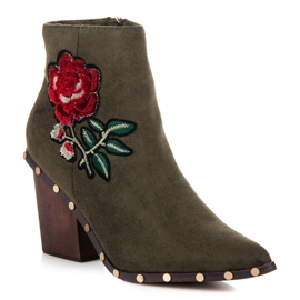 Vices Botas Con Flor Bordada verde 4