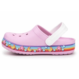 Zueco Crocs Fl Star Band Jr 207075-6GD rosado 4
