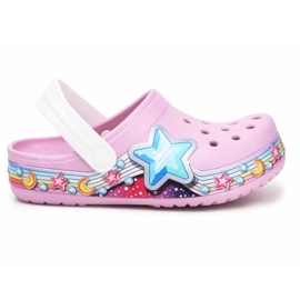 Zueco Crocs Fl Star Band Jr 207075-6GD rosado 6
