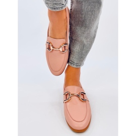 Mocasines con cadena color nude para mujer rosado 1