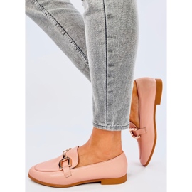 Mocasines con cadena color nude para mujer rosado 3