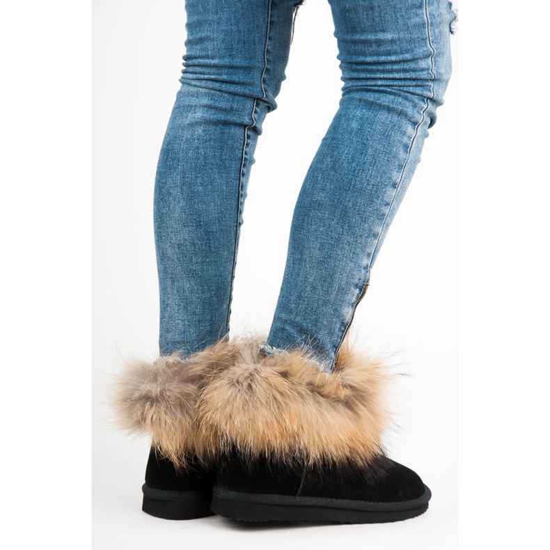 Coco Perla Mukluki de cuero negro 1