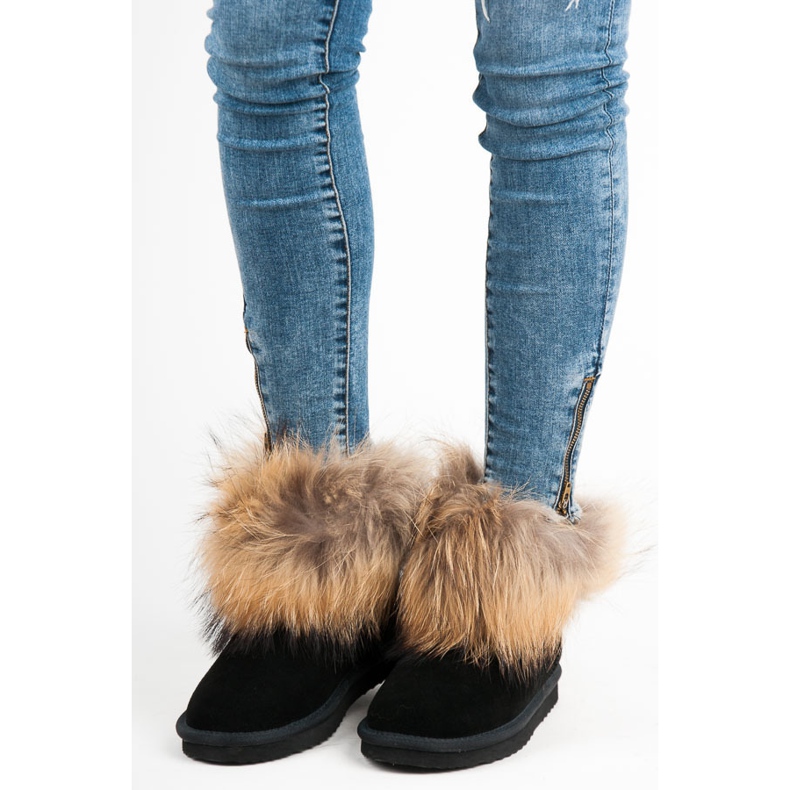 Coco Perla Mukluki de cuero negro 2