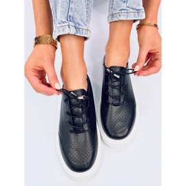 Zapatillas deportivas caladas de ecopiel, negro 4