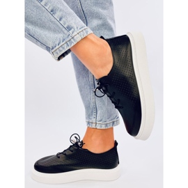 Zapatillas deportivas caladas de ecopiel, negro 3
