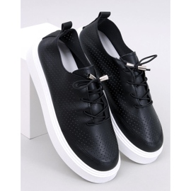 Zapatillas deportivas caladas de ecopiel, negro 5
