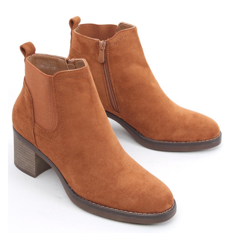 Botines tacón ancho aislantes camel marrón 2 Botines tacón ancho aislantes camel marrón 2