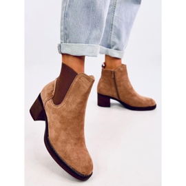 Botines tacón ancho aislantes beige 3