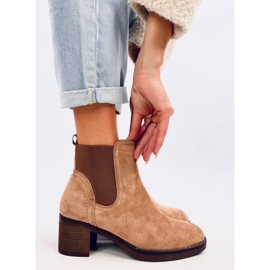Botines tacón ancho aislantes beige 4