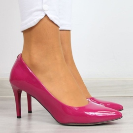 BM Zapatos de salón con tacón de aguja lacado Juma W CIT2565I fucsia rosado 8