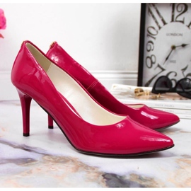 BM Zapatos de salón con tacón de aguja lacado Juma W CIT2565I fucsia rosado 12