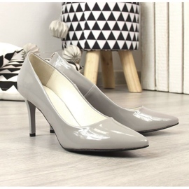 PA1 Zapatos de salón con tacón de aguja lacado Juma W CIT2565J gris 4