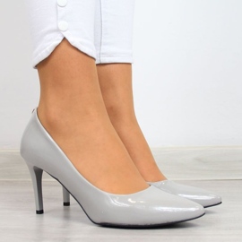 PA1 Zapatos de salón con tacón de aguja lacado Juma W CIT2565J gris 8