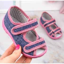 Zapatillas de interior Nazo TEX4B azul marino y rosa rosado 7