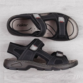 Rieker M R447 sandalias velcro cómodas negras negro 3